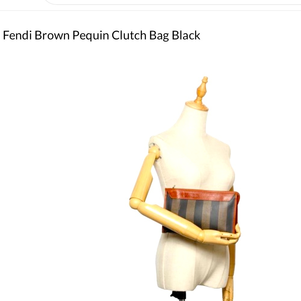 Vintage Fendi Authentic Pequin Boston leather designer Clutch & travel handbag - Picture 2 of 7